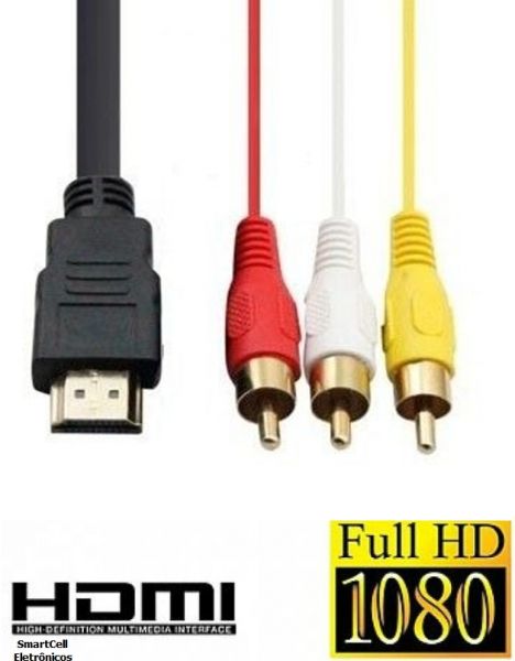 Cabo Adaptador De Hdmi Para A/v Contatos Ouro